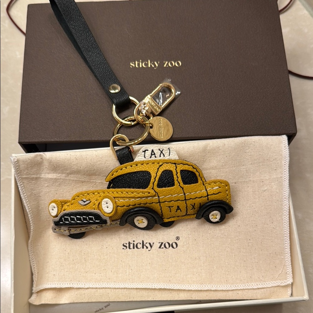 NWT Sticky Zoo Yellow Taxi Keychain